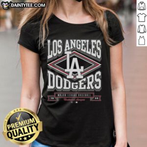 Stylish Premium Los Angeles Dodgers Heater Ladies Tee featuring vibrant team colors and logo, perfect for fans.