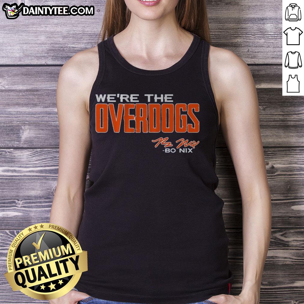 Top BO NIX Were The Overdogs tank top featuring bold graphic design and vibrant colors, perfect for sports fans.