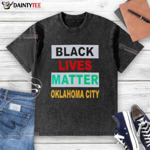 Top Black Lives Matter Oklahoma City washed t-shirt featuring bold graphics and a comfortable fit for activism.
