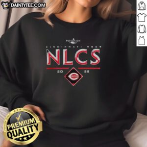 Top Cincinnati Reds 2025 NLCS Division Series Winner Postseason Sweatshirt in vibrant red, perfect for fans celebrating victory.