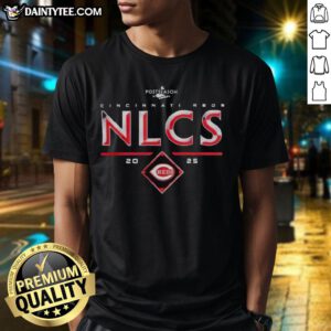 Top Cincinnati Reds 2025 NLCS Division Series Winner postseason t-shirt featuring team logo and vibrant colors.