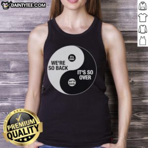 Trendy 'Top We're So Back It's So Over' Ying And Yang Tank Top in black and white, perfect for casual summer outfits.