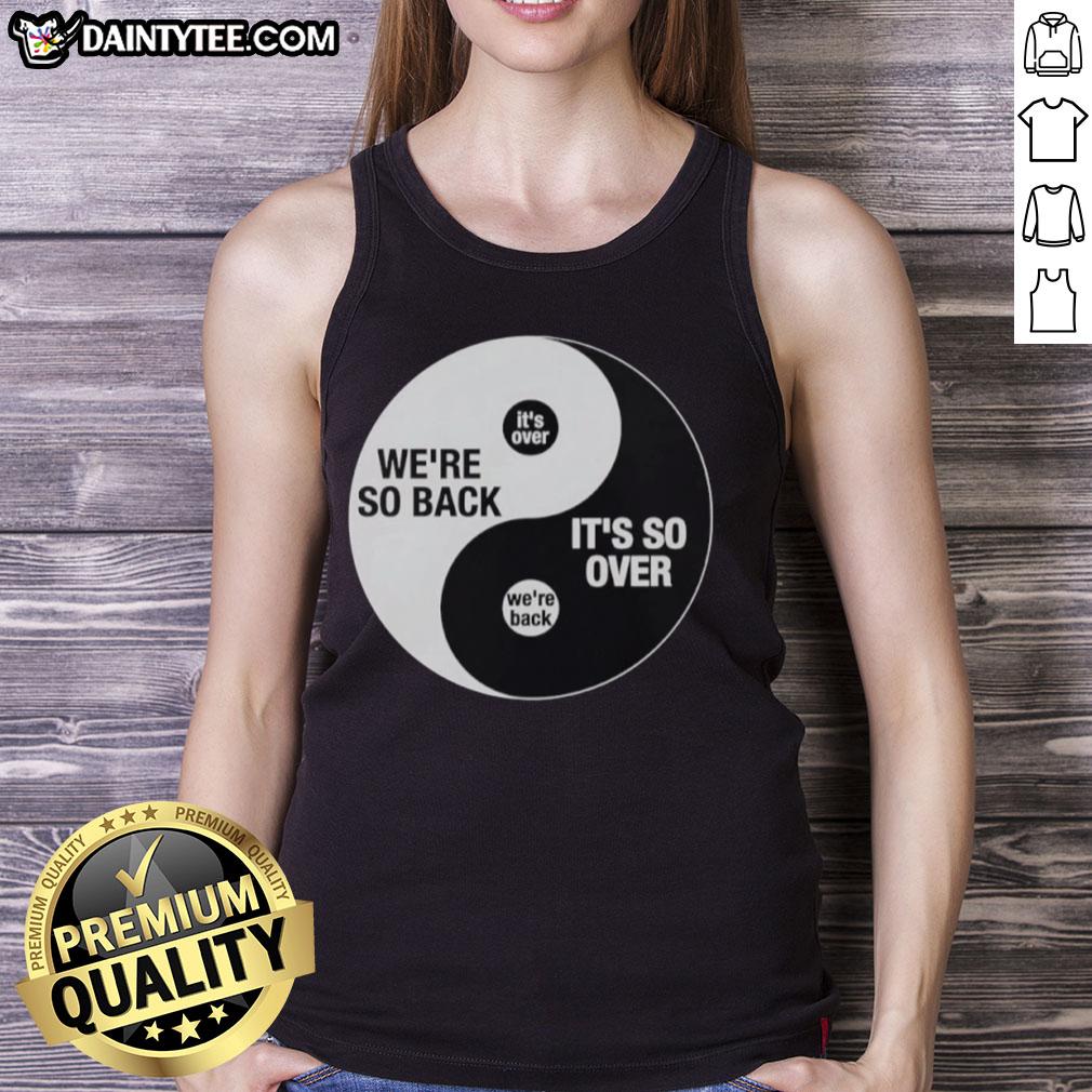 Trendy 'Top We're So Back It's So Over' Ying And Yang Tank Top in black and white, perfect for casual summer outfits.
