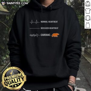Awesome Bear hoodie featuring heart rate graphic, perfect for cardiology enthusiasts and normal heartbeat awareness.