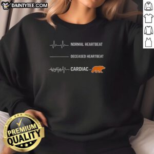 Awesome bear sweatshirt featuring heart rate graphic, perfect for cardiology enthusiasts and normal heartbeat awareness.