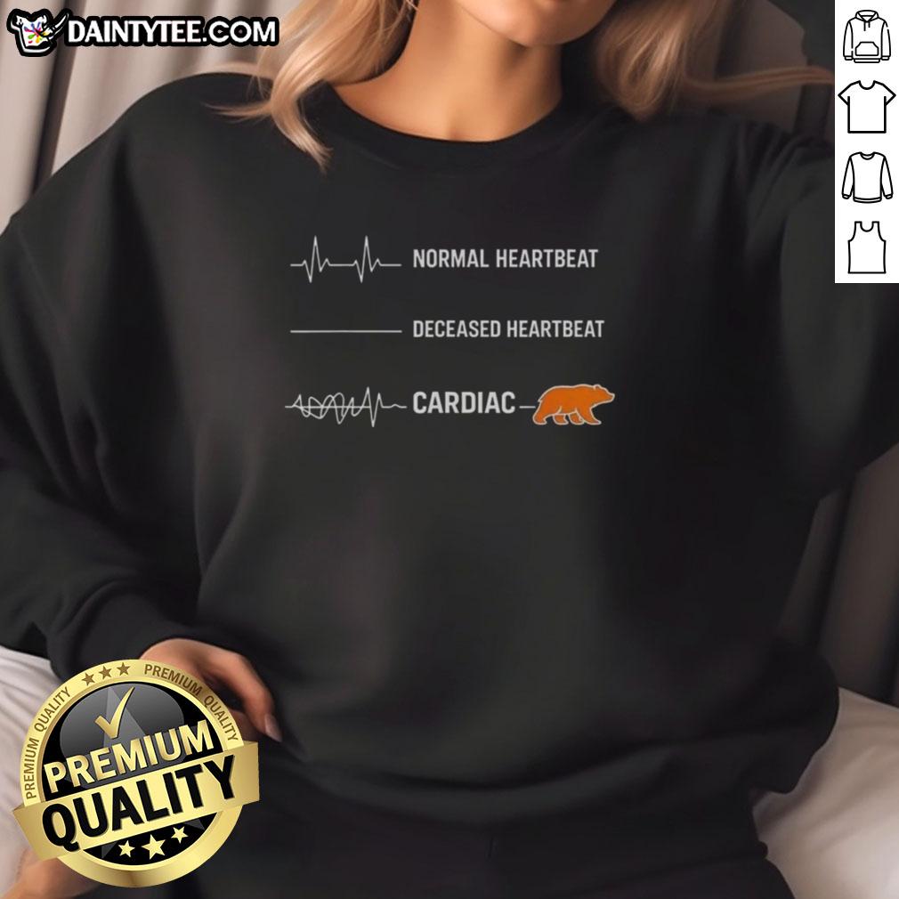 Awesome bear sweatshirt featuring heart rate graphic, perfect for cardiology enthusiasts and normal heartbeat awareness.