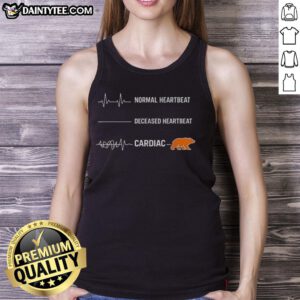 Awesome bear tank top featuring heart rate graphic, perfect for cardiology enthusiasts and fitness lovers.