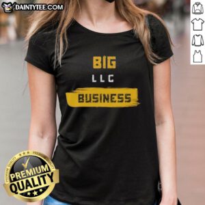 Alt Text: Gold Ladies Tee featuring Awesome Big Business Corp logo, perfect for stylish branding and corporate events.