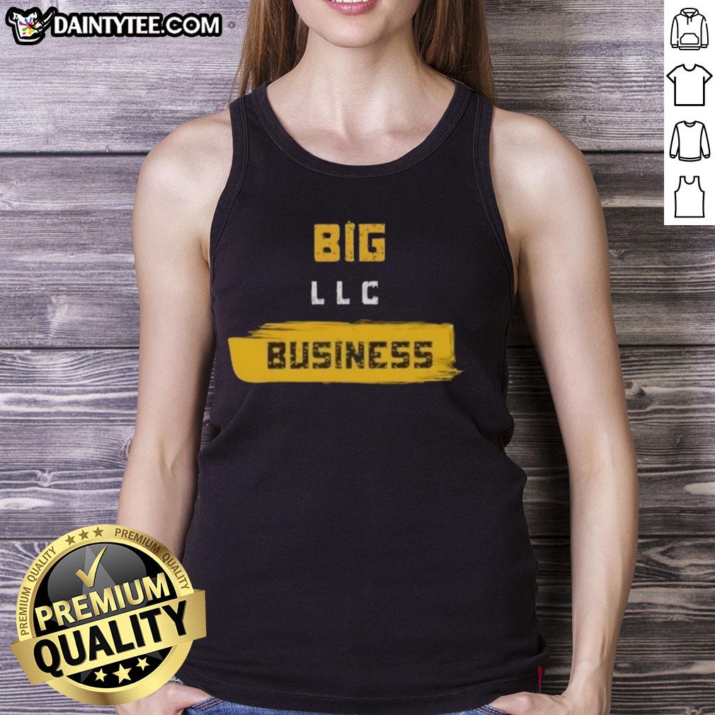 Awesome Big Business Corp tank top in gold, perfect for showcasing your brand style and promoting Big Business LLC.
