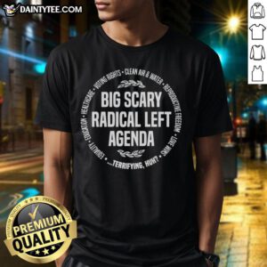 Awesome Big Scary Radica Agenda Equality T-Shirt design featuring bold graphics promoting equality and empowerment.