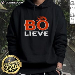 Awesome Bo Nix Bo-Lieve Denver Broncos football hoodie in vibrant colors, perfect for fans and game day style.