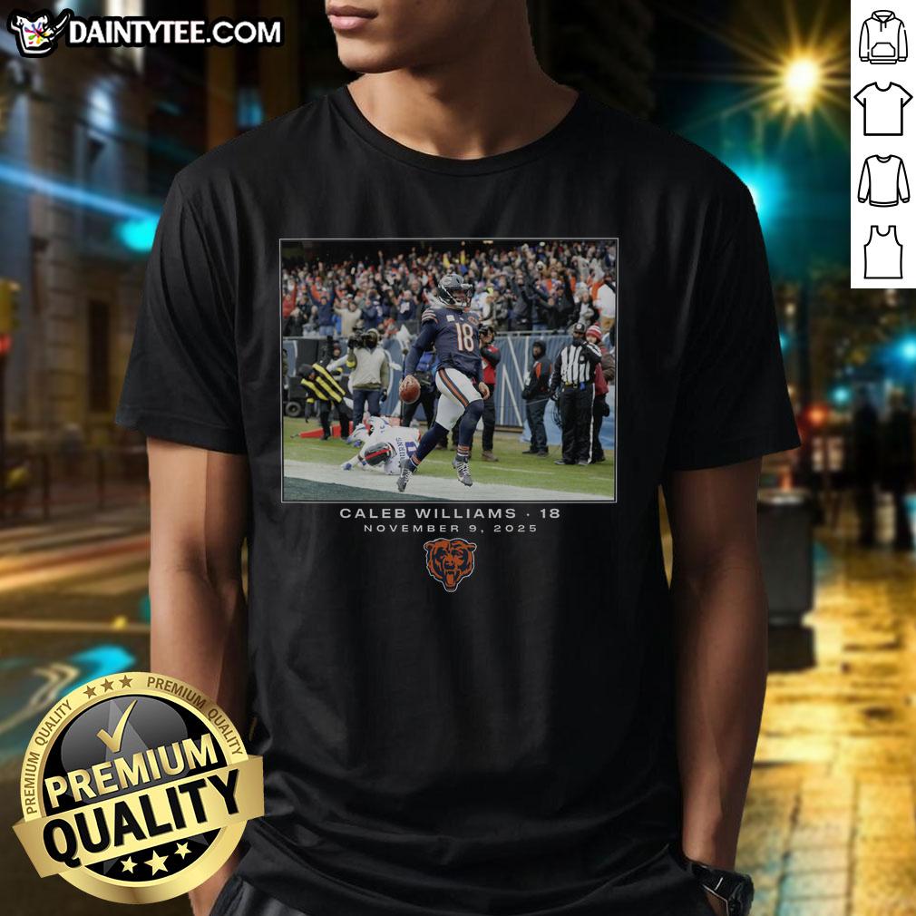 Caleb Williams Chicago Bears NFL Flash Features Week 10 T-Shirt showcasing vibrant team colors and player graphics.