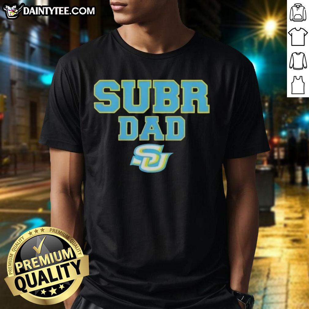 Awesome Campus Lab Southern University Jaguars Dad Logo T-Shirt featuring bold graphics and vibrant colors, perfect for fans.