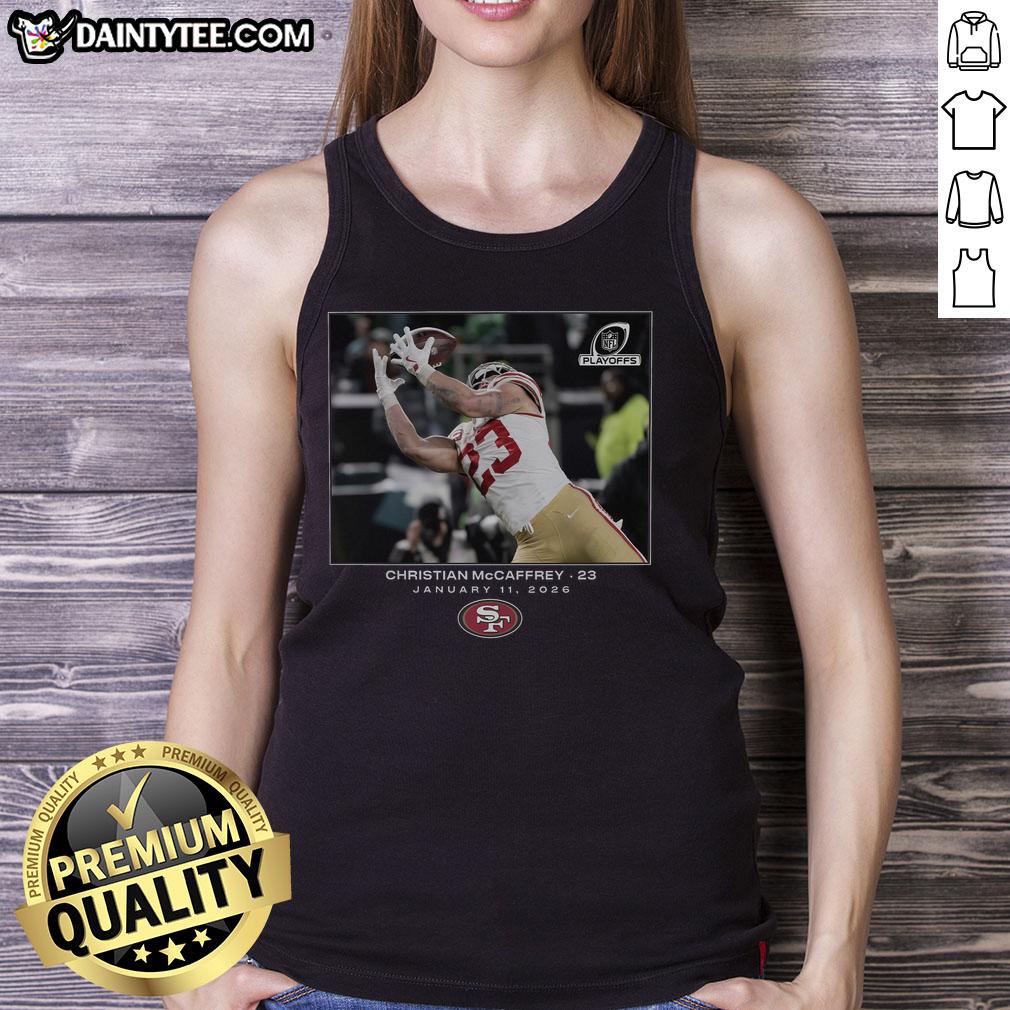 Awesome Christian McCaffrey San Francisco 49ers NFL Flash Features Wild Card Tank Top for fans and athletes.