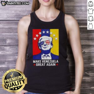 Awesome Donald Trump Make Venezuela Great Again flag tank top design featuring bold colors and patriotic graphics.