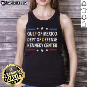 Vintage retro tank top featuring the Gulf of Mexico Dept of Defense and Kennedy Center designs, perfect for summer style.