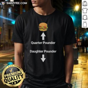 Awesome Hamburger Quarter Pounder Daughter Pounder Meme T-Shirt featuring a fun design with a burger graphic.