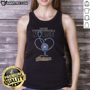 Houston Astros fan in a tank top showing support, highlighting the bond between baseball and nursing.