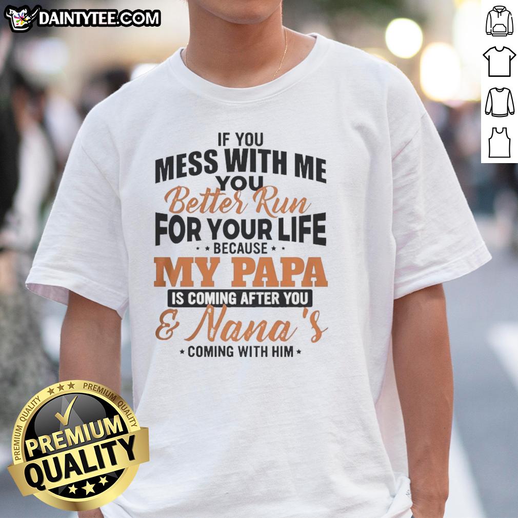 Awesome If You Mess With Me T-Shirt featuring bold text, perfect for proud daughters with protective fathers.