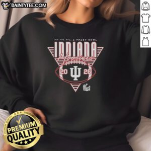 Alt Text: Awesome Indiana Hoosiers Football sweatshirt for the 2026 Chick-fil-A Peach Bowl, featuring team colors and logo.