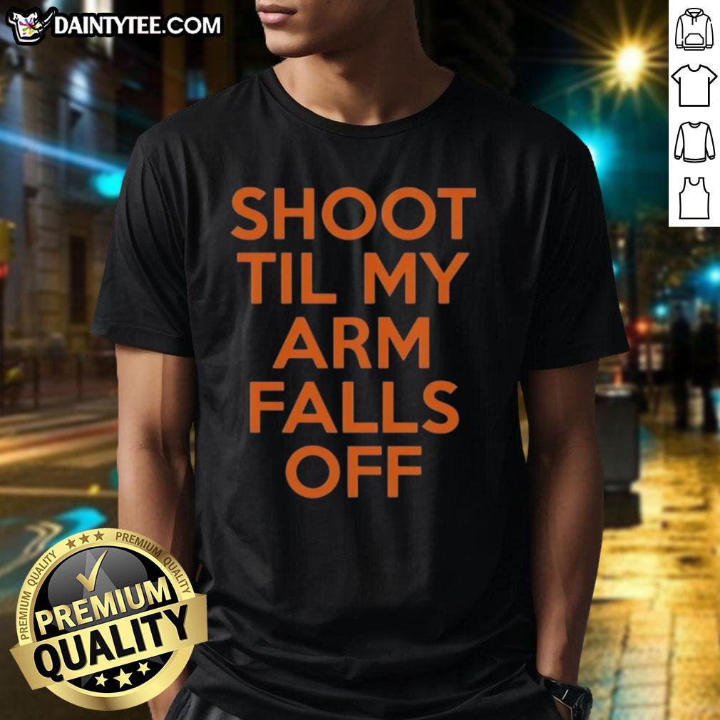 Alt Text: Awesome Kevin Durant Shoot Til My Arm Falls Off T-Shirt featuring bold graphics and vibrant colors, perfect for basketball fans.