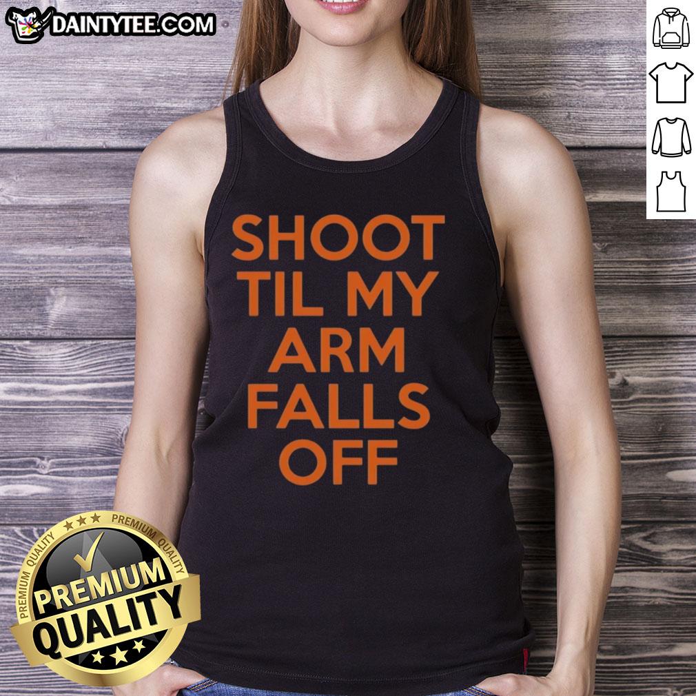 Kevin Durant shoot 'til my arm falls off tank top showcasing vibrant design for basketball fans and sports enthusiasts.