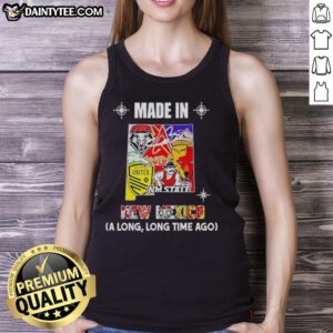 Awesome Made In New Mexico long tank top featuring a vintage state mashup logo design for team spirit.