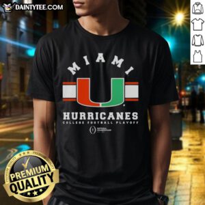 Alt Text: Awesome Miami Hurricanes College Football Playoff National Championship 2026 logo t-shirt design featuring vibrant colors.