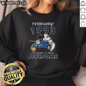 Alt Text: Awesome Mickey Mouse February 1983 sweatshirt celebrating 43 years of iconic style and nostalgia.