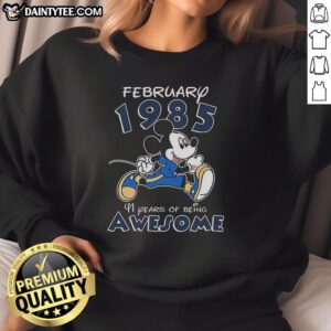 Awesome Mickey Mouse February 1985 sweatshirt celebrating 41 years of being awesome with vibrant design and classic style.