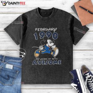 Awesome Mickey Mouse February 1990 washed t-shirt celebrating 36 years of Disney magic and nostalgia.