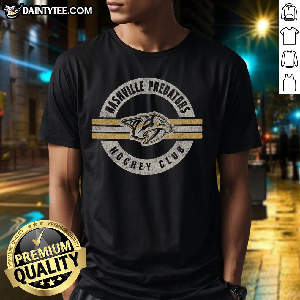 Awesome Nashville Predators Surround T-Shirt featuring vibrant team colors and logo, perfect for fans and game day attire.