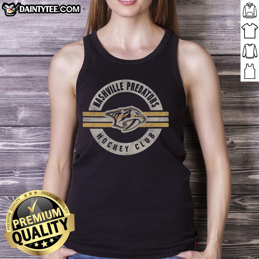 Awesome Nashville Predators surround tank top featuring team colors and logo, perfect for fans and game day attire.
