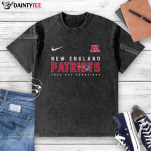 Awesome New England Patriots NFL AFC Championship 2026 washed t-shirt featuring team colors and logo, perfect for fans.