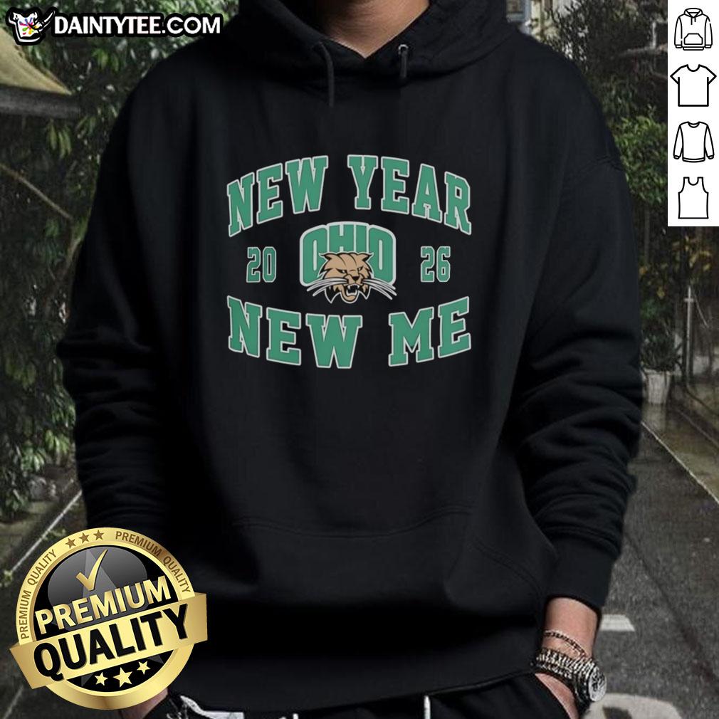 Alt Text: Awesome Ohio Bobcats Football New Year New Me 2026 logo hoodie design featuring vibrant colors and sporty style.