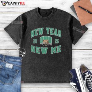Ohio Bobcats Football 2026 New Year New Me logo on a stylish washed t-shirt, perfect for fans.
