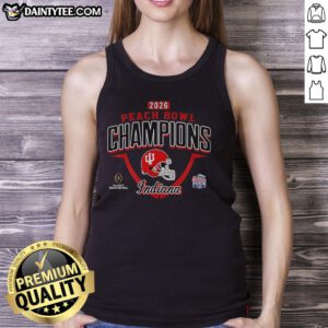 Awesome Peach Bowl Champions Indiana Hoosiers CFP 2026 tank top featuring vibrant colors and bold team graphics.