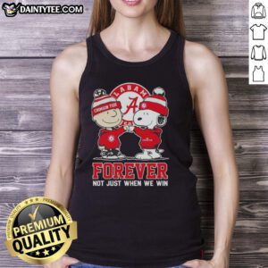 Awesome Peanut Snoopy and Charlie Brown tank top featuring Alabama Crimson Tide design, perfect for fans year-round.