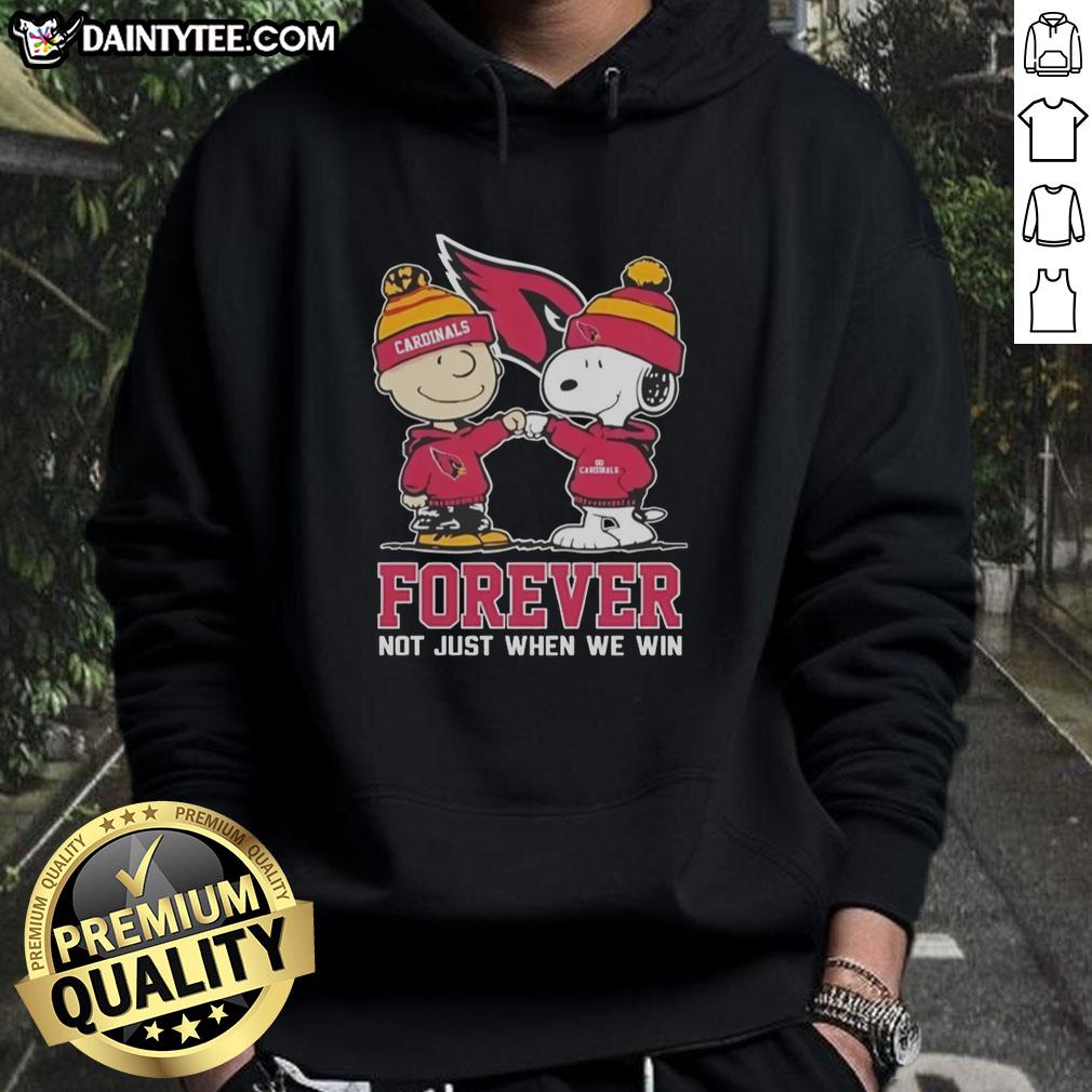 Awesome Peanut Snoopy and Charlie Brown hoodie for Arizona Cardinals fans, celebrating team spirit, not just wins.