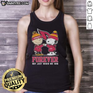 Awesome Peanut Snoopy and Charlie Brown tank top for Arizona Cardinals fans, celebrating loyalty beyond just winning.