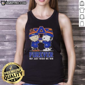 Awesome Peanut Snoopy and Charlie Brown Auburn Tigers Forever tank top, perfect for fans celebrating team spirit.