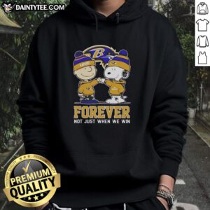 Awesome Peanut Snoopy and Charlie Brown Baltimore Ravens hoodie, perfect for fans celebrating team spirit year-round.