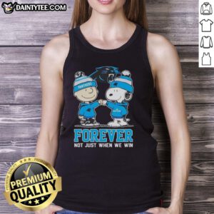 Awesome Peanut Snoopy and Charlie Brown tank top for Carolina Panthers fans, celebrating loyalty beyond wins.