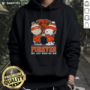 Alt Text: Awesome Peanut Snoopy and Charlie Brown Chicago Bears hoodie design, celebrating fandom year-round, not just when we win.