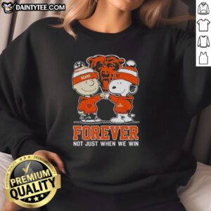 Awesome Peanut Snoopy and Charlie Brown Chicago Bears sweatshirt, perfect for fans celebrating team spirit all season.