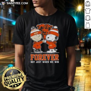 Awesome Peanut Snoopy Charlie Brown Chicago Bears Forever T-Shirt featuring playful design for true fans.