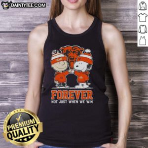 Awesome Peanut Snoopy and Charlie Brown Chicago Bears tank top, celebrating fandom forever, not just during wins.