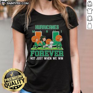 Awesome Peanuts Miami Hurricanes Forever tee for ladies, showcasing team spirit and style, perfect for game day.