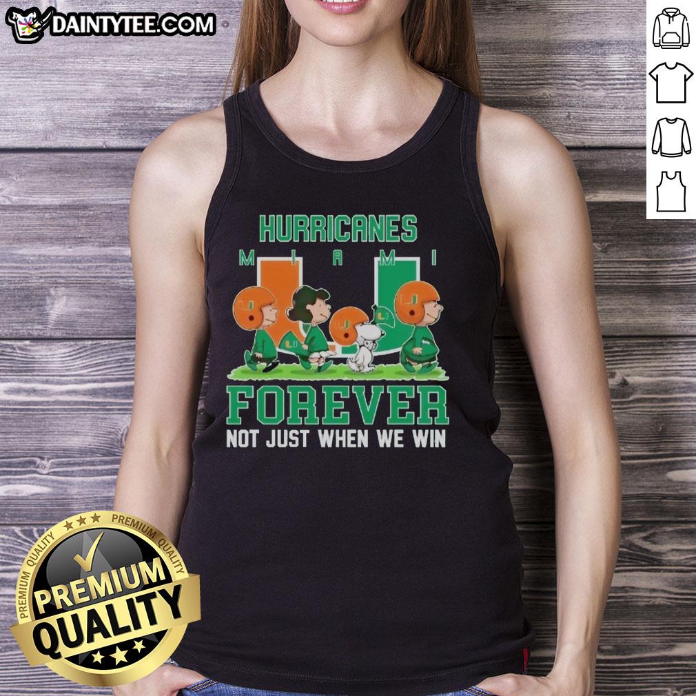 Awesome Peanuts Miami Hurricanes Forever tank top showcasing team spirit, perfect for fans year-round.