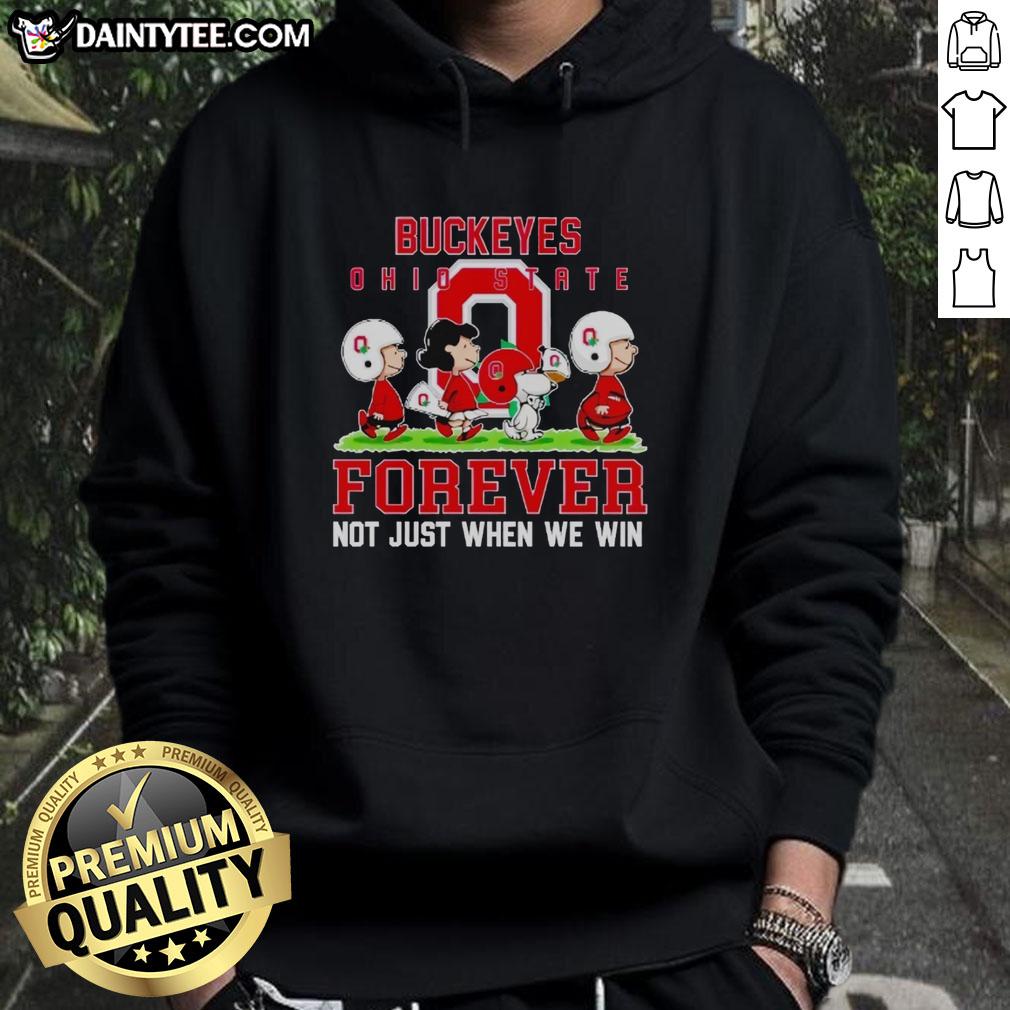 Awesome Peanuts Ohio State Buckeyes Forever hoodie showcasing team spirit, perfect for fans celebrating all seasons.